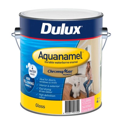 Dulux 2L Extra Bright Gloss Aquanamel Enamel Paint