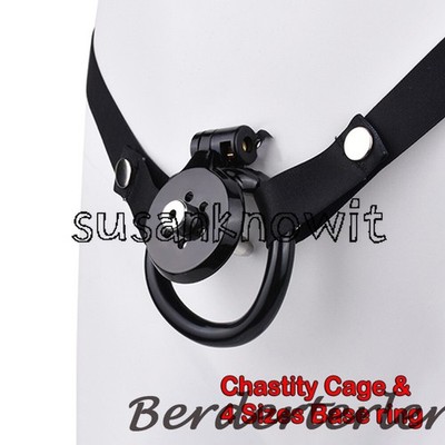 Male Chastity Device Flat Cgae Hole Metal Chastity Lock Cage Ring Bondage Belt