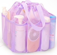 Fammart Mesh Shower Caddy Portable for College Dorm Multiple Pockets - Pink