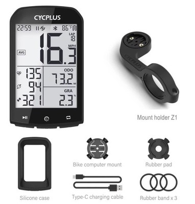 CYCPLUS M1 GPS-Fahrradcomputer ANT+ Bluetooth, 2,9 Zoll LCD inkl.Halterung