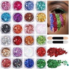 24 Colors Body Hair Glitter Gel for Face Body Hair Halloween Festival Makeup