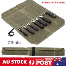 Knife Bag Canvas Chef Roll Bag with 7 Slots Pocket for Kitchen Storage Bags 2026