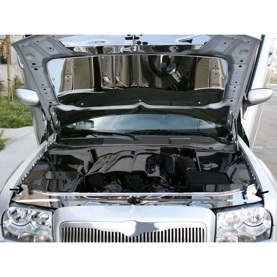 Placa de cabezal/radiador de acero inoxidable pulido para Chrysler 300 2005-2010 Foto 2 de 4