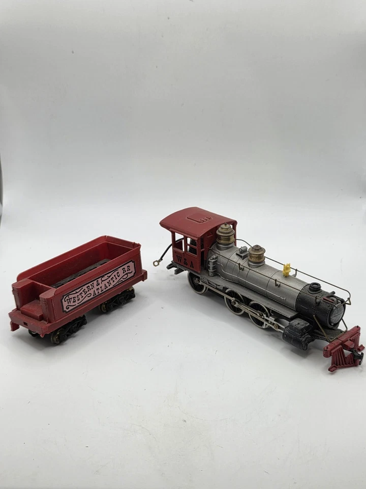 Tyco Mantua HO Scale Western & Atlantic 4-6-0 Steam Engine with Tender Vtg Set - Image 2 of 4