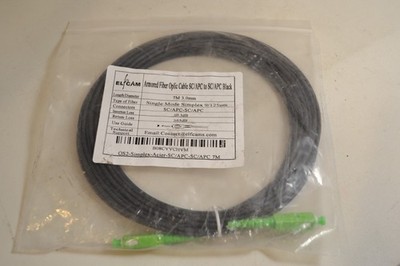 ELCAM Armored Fiber Optic Cable SC/APC to SC/ApC Black Single Mode Simplex 7m