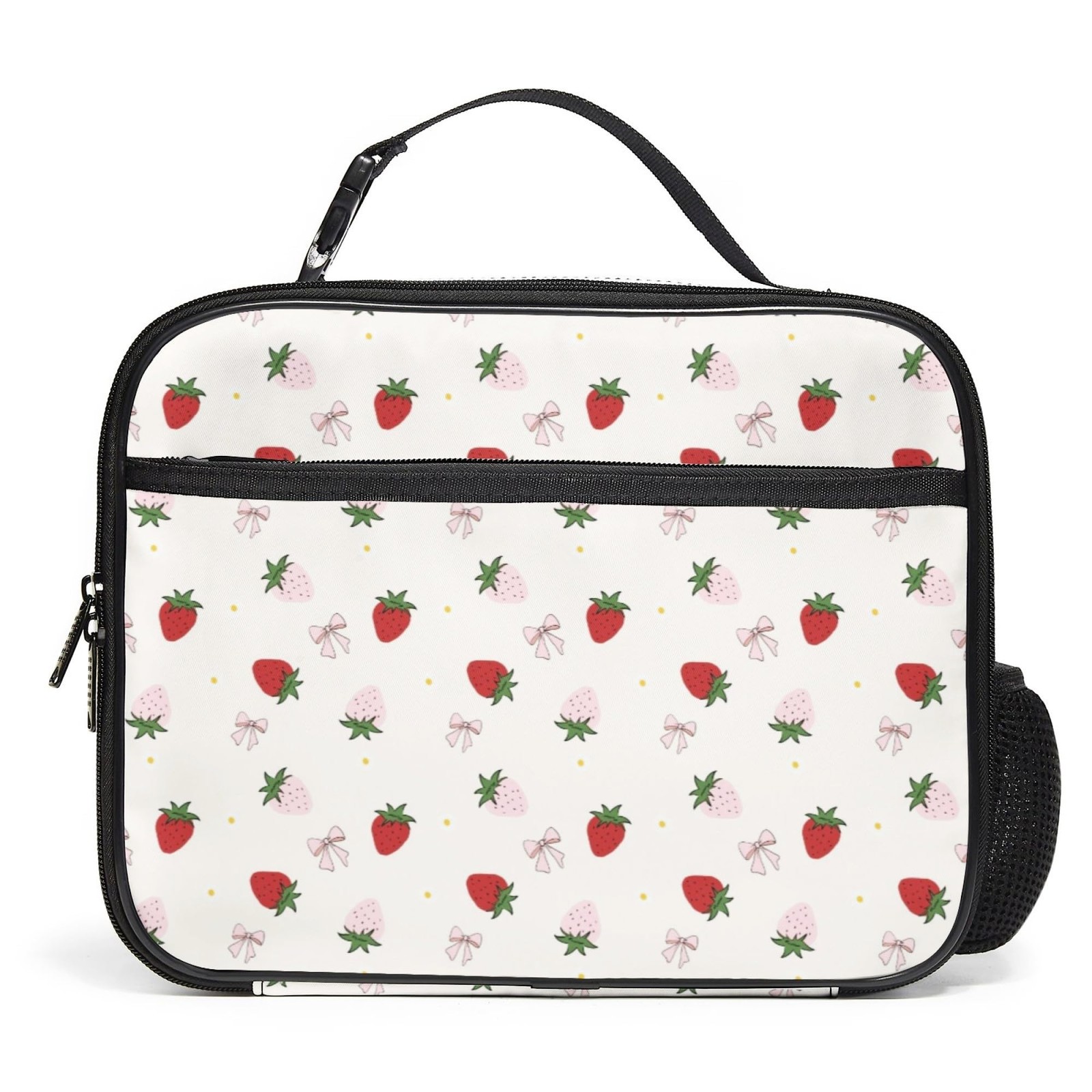 Large Lunch for Girls Insulated Lunch Bag with Water Bottle Holder Front Zipp...