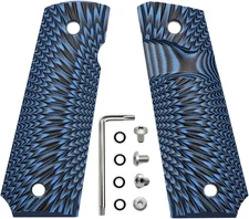 1911 Slim Grips G10 Full Size Ambi Safety Cut Big Scoop Sunburst Texture