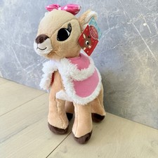 Rudolph Clarice 12  Reindeer Stuffed Animal -Dan Dee Collectors Choice Pink Bow