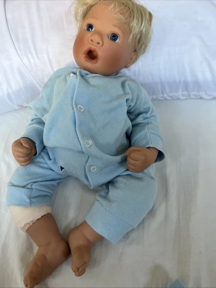 Muñeca Lee Middleton Vintage Niño Renacido Pulgar o Chupete Boca 1996 Cabello Rubio Foto 4 de 4