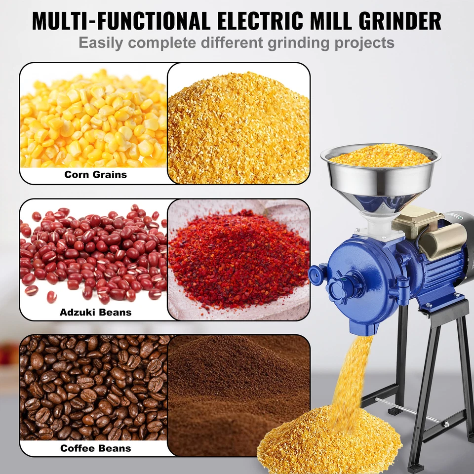 3000W Electric Grain Grinder Corn Wheat Flour Cereal Mill Pulverize Dry Grinder - Image 3 of 4
