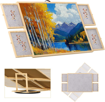 1500 Pieces 2-In-1 Tilting & Rotating Puzzle Board with 3-Angle Adjustment & Dua