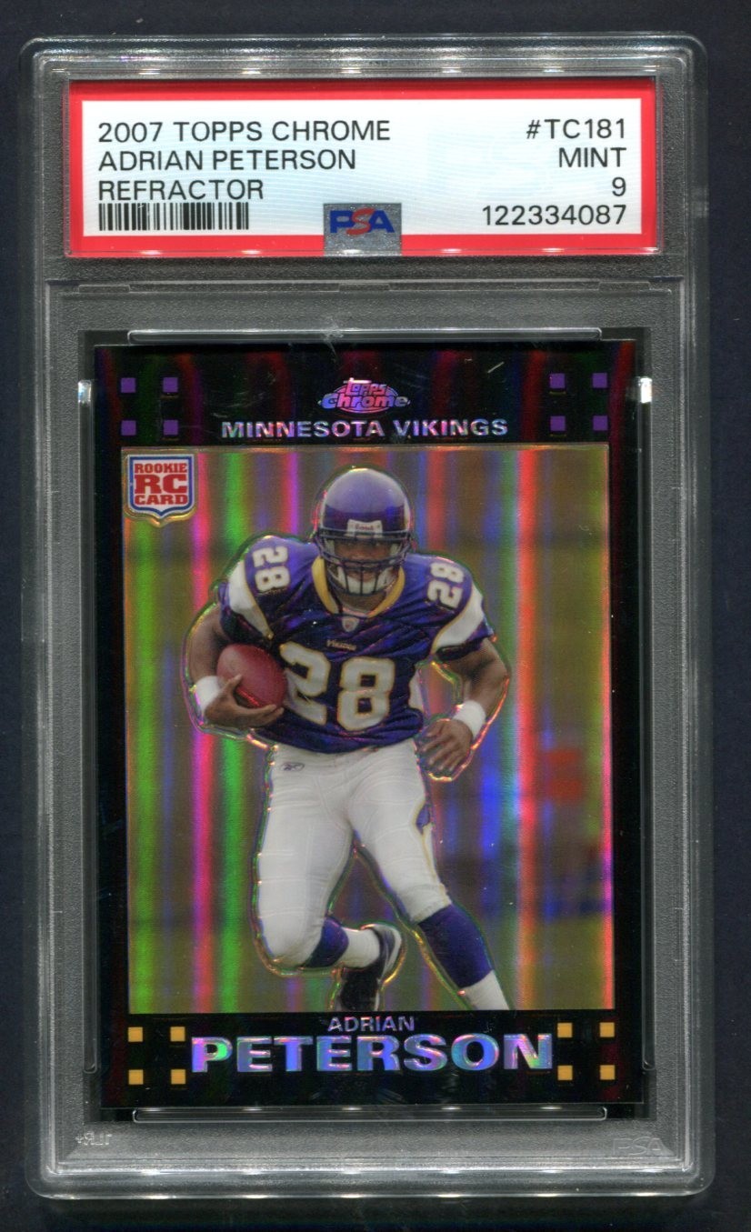2007 Topps Chrome Adrian Peterson Refractor RC #TC181 PSA 9 MINT