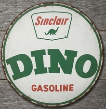 Sinclair DINO Gasoline 8" Diameter Retro Novelty Metal Sign Made In USA New!