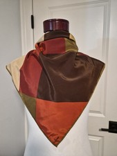 Vintage Vera 26 in. Square Scarf Brown Orange Red Geometric Print