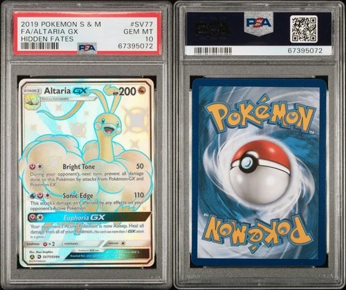 Pokemon Sun & Moon Hidden Fates - PSA 10 Altaria GX SV77/SV94
