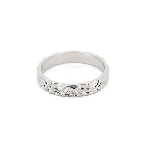 Authentic 18K Gold Plated Hammer Textured Band Ring for Women, Chunky Wedding Jewelry