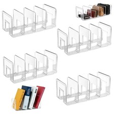 4 PCS Clear Acrylic File Sorter 4Section Desktop Folder Organizer Stand