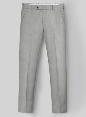 Studio Suits Bespoke Ice Gray Pants - Napolean Superfine 140s Wool - Size: 44