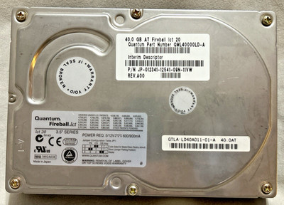 Quantum 40.0 GB AT Fireball IDE 3.5 Hard Drive QML40000LD-A GTLA LD40A011