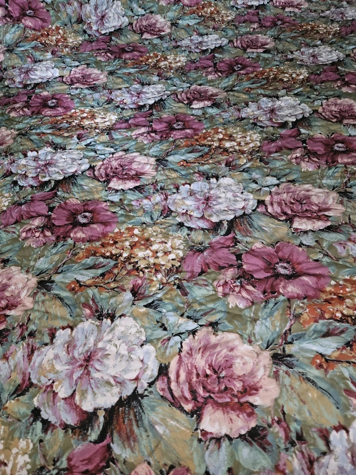 VTG Springmaid Full Size Flowers Print Polyester Bedspread/Coverlet 102 X 94"W - Image 2 of 4