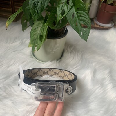 NWT Michael Kors Genuine Leather Reversible Belt MK Monogram  display picture 2