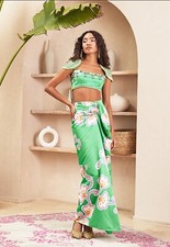 Papa Don't Preach Emberly - Green Draped Skirt & Top with Shoulder Caps × 1