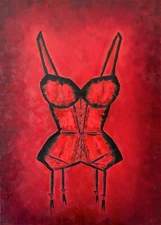 Elegant Dominant, Kristina Mallen|Original Unique Oil Erotic Painting on Canvas