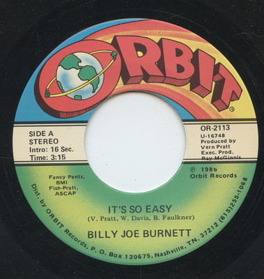 Hear- Rare Pop/Soul 45- Billy Joe Burnett- It's So Easy