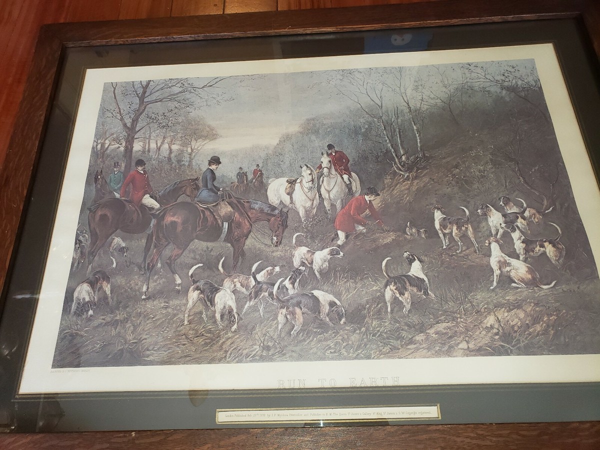 A MATCH／BY HEYWOOD HARDY. 額装76cm57cm 版画 Heywood Hardy 14x11 Gold Ornate Wood Frame and Double Matted