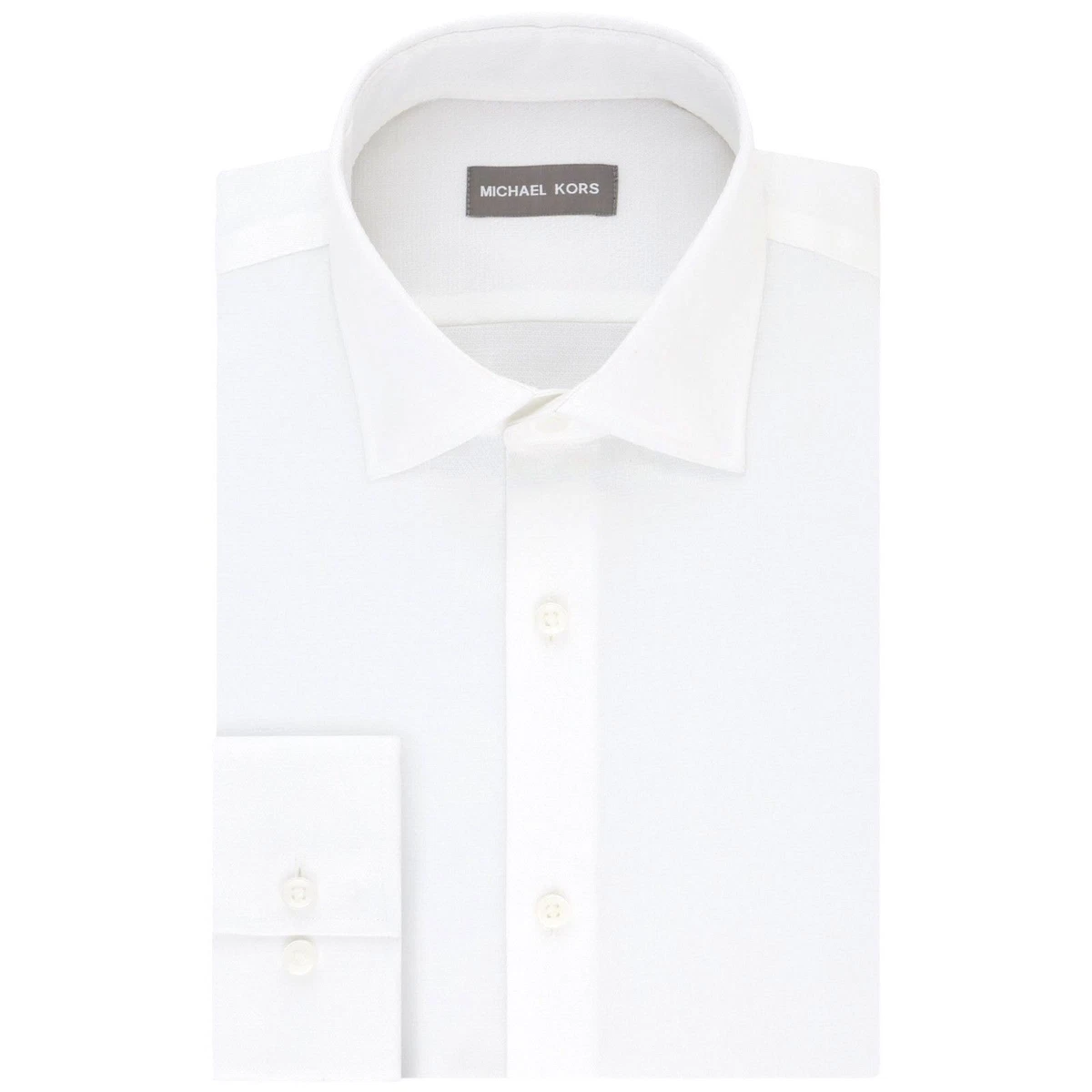 86 Michael Kors Men s Regular Fit White Long Sleeve Dress Shirt Size 15 32 33