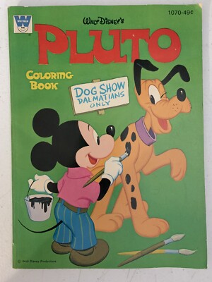 Vintage Walt Disney's PLUTO Coloring Book Authorized Edition Whitman 1971 . read