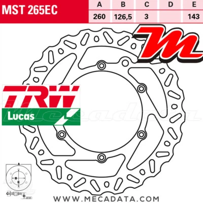 Disque de frein Avant TRW Lucas MST 265 EC Husaberg FE 501 (Husaberg FE) 2000+ - Photo 1/2