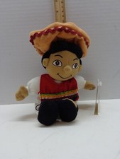 Disney It's A Small World Plush Stuffed 8" seated Mexico Boy Bean Bag Plush NWT