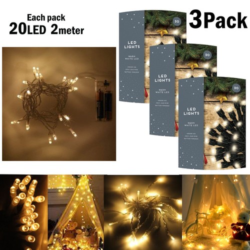 Xmas LED String Lights Battery Operated/Main Fairy Light Christmas Wedding Party - Picture 108 of 164