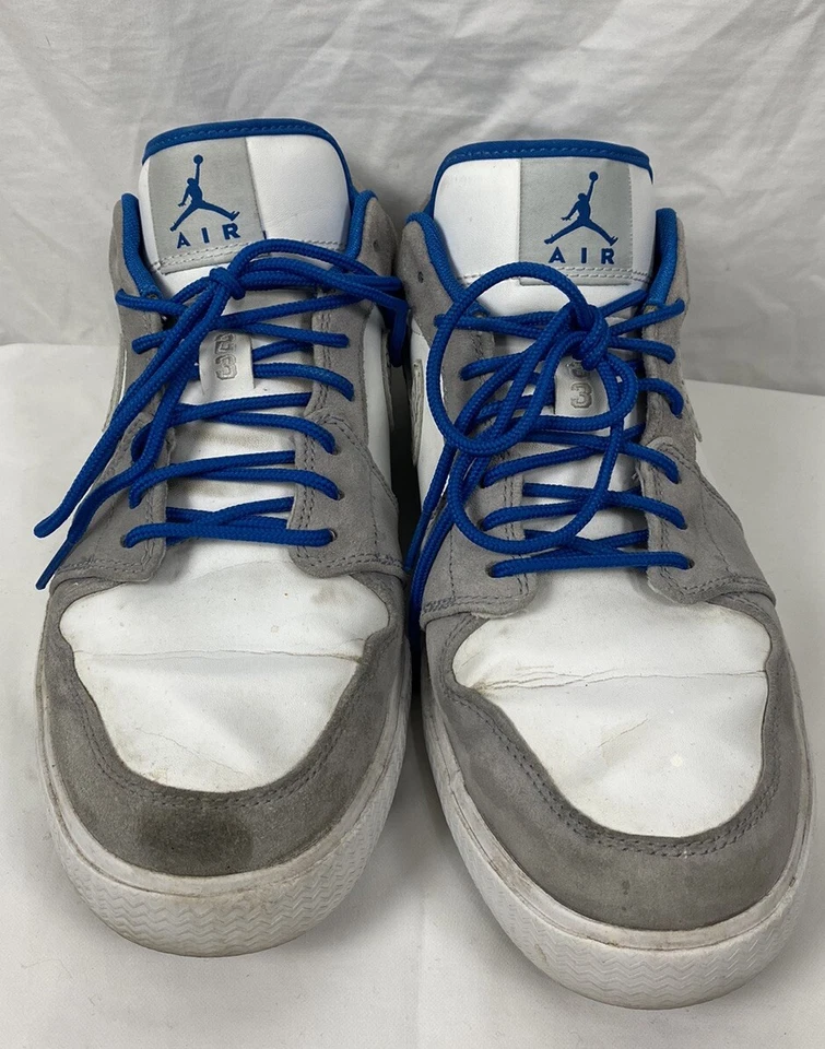 Nike Air Jordan Retro V1 481177-106 Blanco Azul Gris Cemento Tenis Talla 10 Zapato Foto 3 de 4