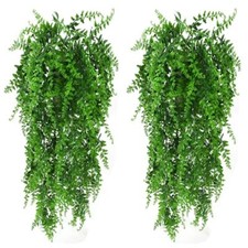 2 Pack Reptile Terrarium Hanging Plants Vines Artificial Leaves Habitat Decor