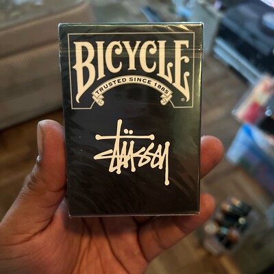 BRAND NEW SEALED STUSSY x BICYCLE BLACK PLAYING CARDS Factory
