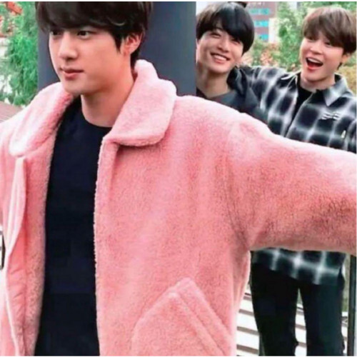 Good condition BTS JIN boa jacket pop-up fan goods | eBay