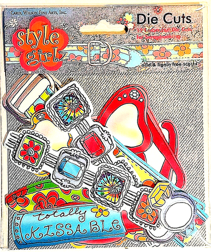 Hippie Embossed Die Cuts Style Girl Carol Wilson Fine Arts RARE