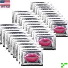 30 PACK PINK Collagen Crystal Lip Mask Lip Plumper Gel Moisturizer Lips Masks