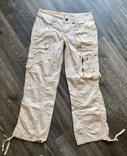 Frida-G Y2K Cargo Pants, Size 12, Light Pink, Vintage, Retro, Wide Leg,Free P&P 
