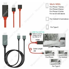 1080P HDMI Mirroring AV Cable for iPhone iPad Android Phone to TV HDTV Adapter