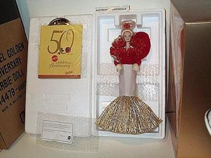 PORCELAIN GOLDEN ANNIVERSARY BARBIE DOLL 50TH ANNIVERSARY W SHIPPING CASE NRFB 