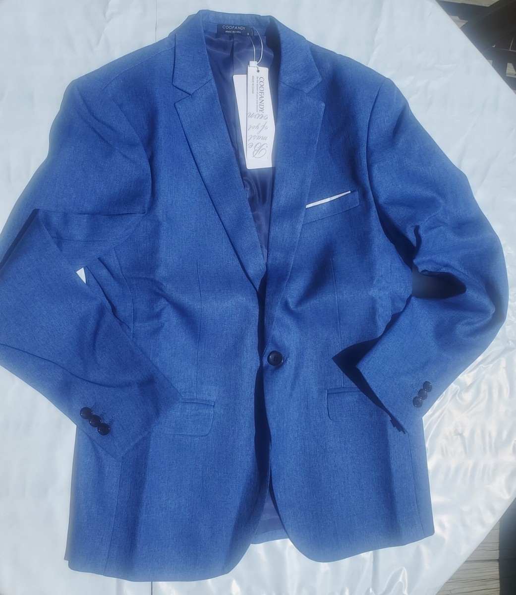 COOFANDY Men's Royal Blue SMALL Casual Suit Blazer Jacket One