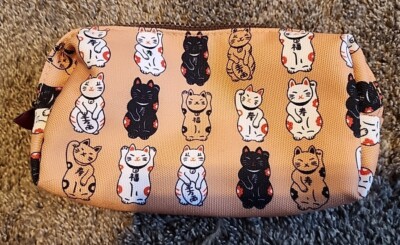 LParkin Lucky Japanese Cat Pencil Case Cute Maneki Neko Cat Pencil Bag Pouch