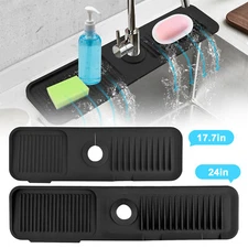 Kitchen Faucet Sinks Splash Guard Silicone Drain Pad Water Catcher Tray Slip Mat