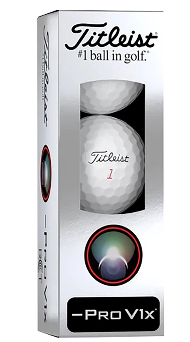 Titleist PRO V1X LEFT DASH RCT Golf Balls - New Sleeve - 3 Balls