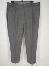 Talbots 12P  Wool Stretch Gray Straight Leg Pleated Pans Classic Chic Basics