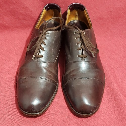 Royal Tweed By Cheaney Of England Premium Grade Brown Leather Oxfords Shoes 10S