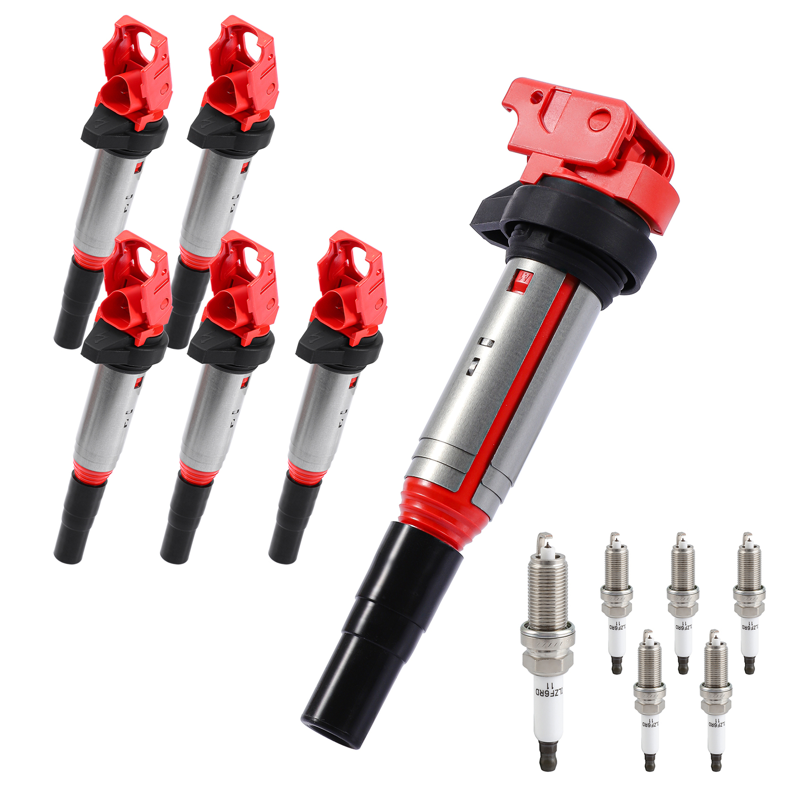 6 Pack Ignition Coils + Spark Plugs For BMW 328i 335i 435i 525i 528i X5